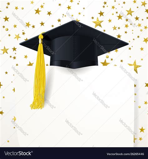 Graduate Cap With Diploma On Background Royalty Free Vector