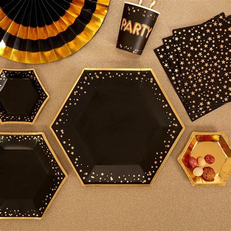 Black And Gold Paper Plates Dessert Plates Dinner Plates Paper