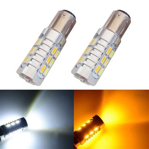 2x 1157 Dual Color Switchback White Amber 5730 Led Turn Signal Light