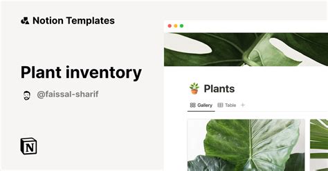 Plant Inventory Notion Template