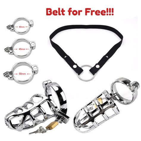 stainless steel penis cage with lock cock cage sleeve chastity belt bird cage male chastity