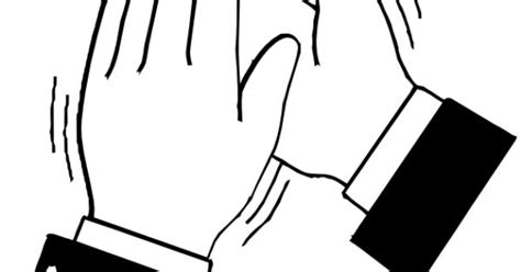 Easy and free to print hands and feet coloring pages for children. black-white-clapping-hands-hi.png (570×597) | Coloring ...