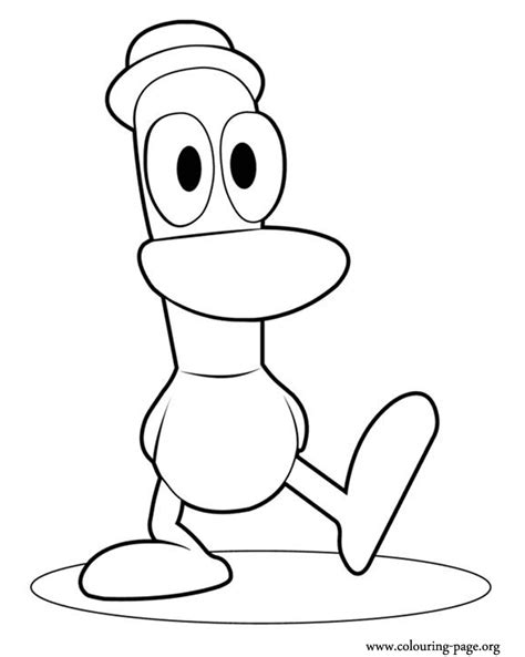 This allows your kids to exercise their imaginative skills and color the pictures according to the situation they think pocoyo is in, making the experience even more exciting. Pocoyo - Pato dancing coloring page
