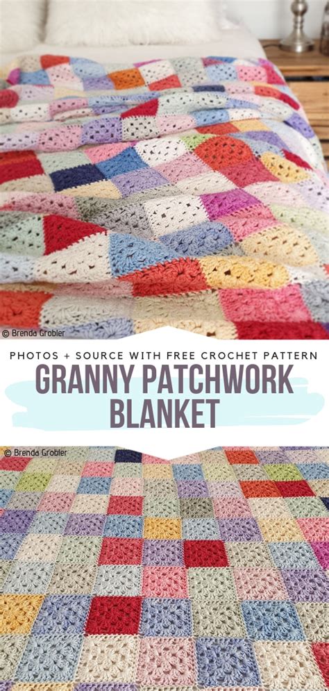 Multicolor Patchwork Crochet Blankets Free Patterns