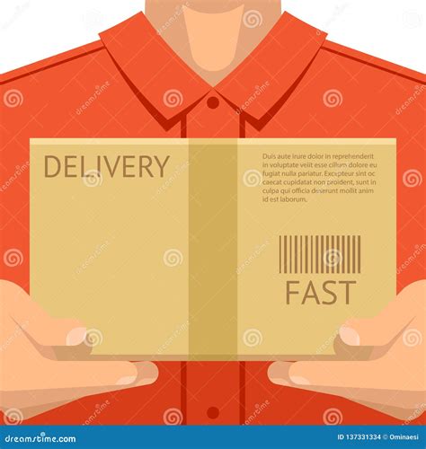 Courier Delivering Package Hands Holding Package Delivery Flat Design