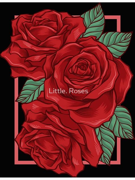 Roses Illustration Svg File Red Roses Rose Svg Rose Clipart Cutfiles Metal Print