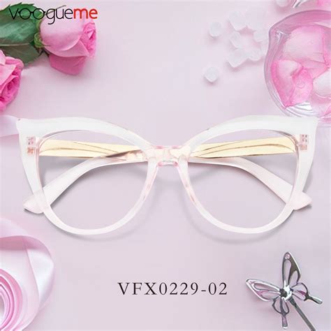 Cat Eye Pink Eyeglasses│vooglam Eyeglasses Pink Eyeglasses Cat Eye Glasses Frames Eye Shapes
