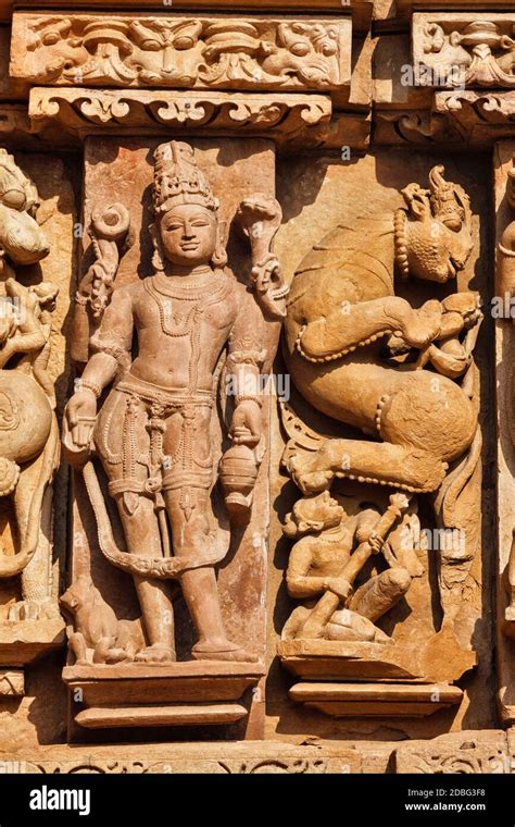Stone Carving Bas Relief Sculptures On Adinath Jain Temple Khajuraho