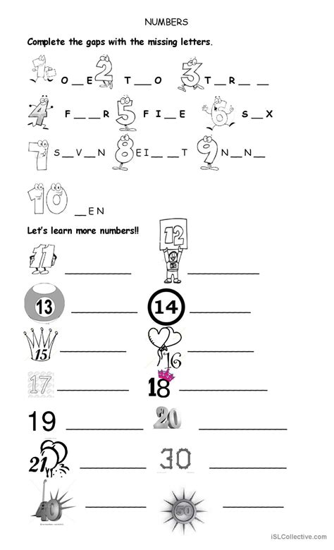 Numbers English Esl Worksheets Pdf And Doc