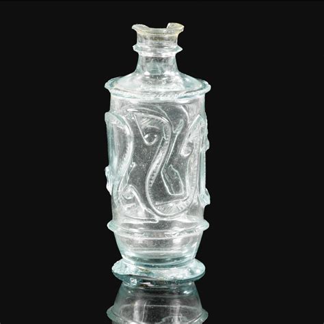 82 A Fatimid Clear Cut Glass Bottle Egypt Or Syria 10th 11th Century