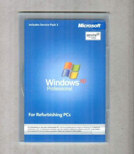 New Windows Xp Professional Sp3 Full Version Cd Disc Pro Coa And Product