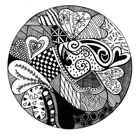 Heart Zentangle Zentangle Patterns Coloring Pages Colouring Art Therapy