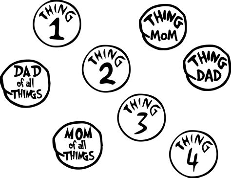 Thing 1 SVG Thing 2 SVG Thing one SVG Clipart Dr. Seuss