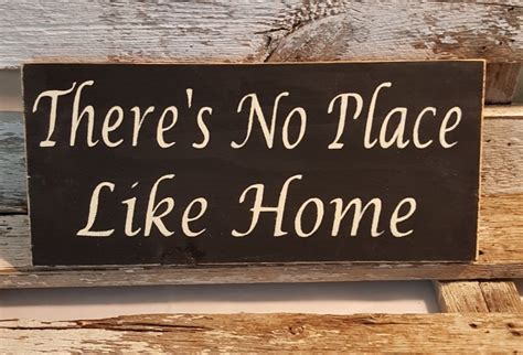 Theres No Place Like Home White Wood Sign Primitive Etsy