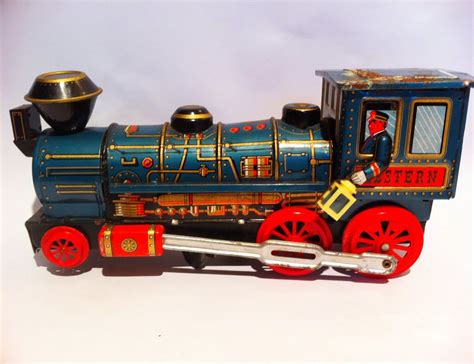 Vintage distler tin wind up toy car 4 gear car ford w/ original key working. Vintage tin toy. Western train. Railroad car. by AllisonKapner