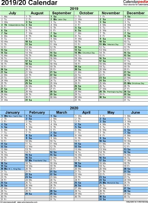 Split Year Calendars 20202021 July To June Excel Templates Vrogue