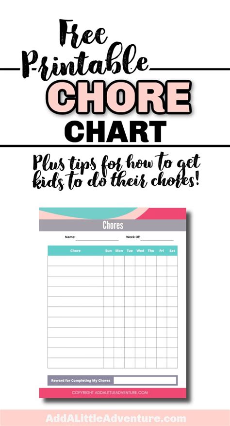 How To Get Kids To Do Chores Add A Little Adventure Printable Chore