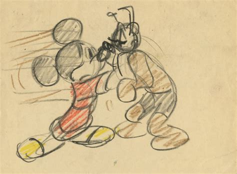 Mickey And Pluto Original Storyboard Drawing Id Novdisney21041 Van