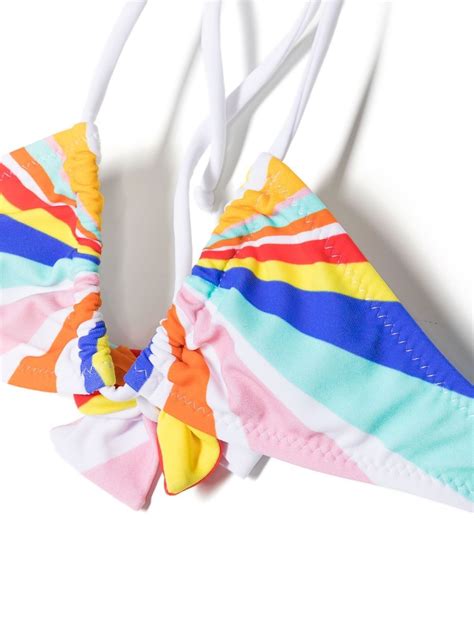 Nessi Byrd Kids Striped Halterneck Bikini Set Farfetch