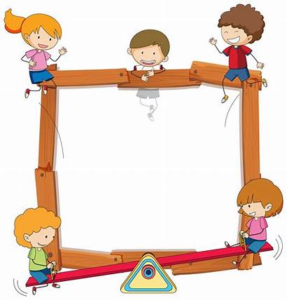 Frame Wooden Vector Children Doodle Border Clipart