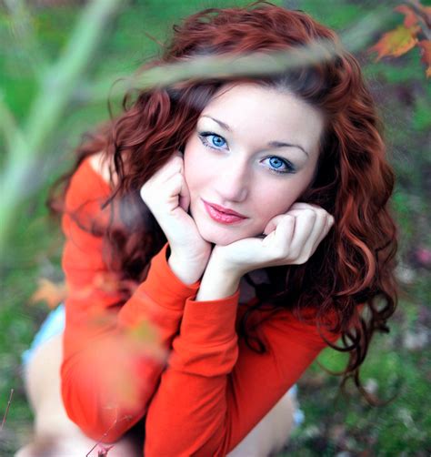 Beautiful Blue Eyed Redhead Sitting In The Woods Redhead Next Door