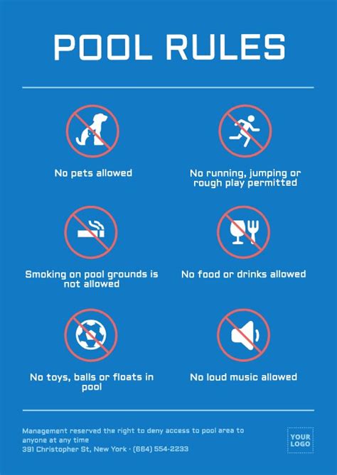 Edit Swimming Pool Rules And Regulations Signs