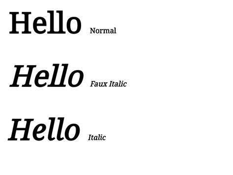 Font Style Italic Vs Oblique In Css Stack Overflow