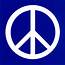 Peace Sign  White Over Royal Blue Bumper Sticker / Decal Or Magnet
