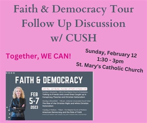Faith And Democracy Tour Follow Up Discussion With Cush Cush
