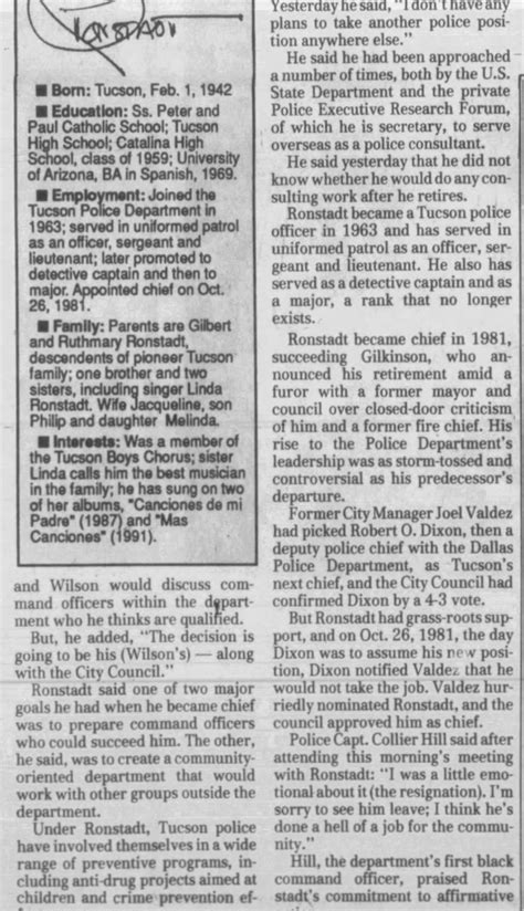 Peter Ronstadt 1992 Tucson Arizona Police