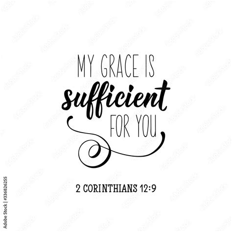 My Grace Is Sufficient For You Bible Lettering Calligraphy Vector