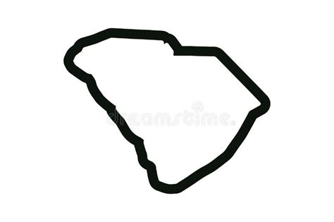 South Carolina Outline Symbol Us State Map Vector Illustration Stock