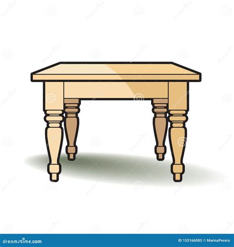Table With Carved Legs Vector Illustration Stock Vector Illustration