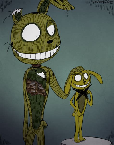 Fnaf Springtrap And Plushtrap Trade By Atlas White On Deviantart