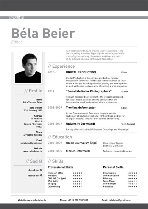 1.0 or 1.15 line spacing. Curriculum Vitae Bela Beier (english)