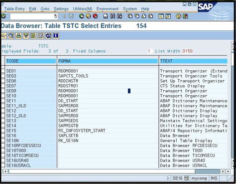 How To Find Out Complete List Of Sap Transaction Codes In Sap Abap