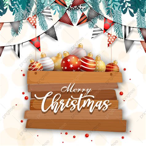 Merry Christmas Card Vector Hd Images Merry Christmas Card With Ball