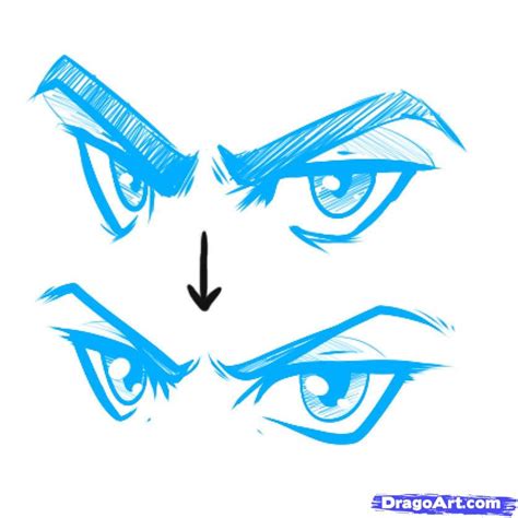 Anime tough female character angry face drawing. Angry Anime Eyes - ClipArt Best