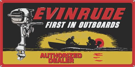 Evinrude Outboards Motors Authorized Dealer Boat Marine Watercraft Old