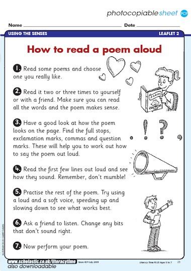 How To Read A Poem Aloud Free Primary Ks1 Teaching Resource Scholastic