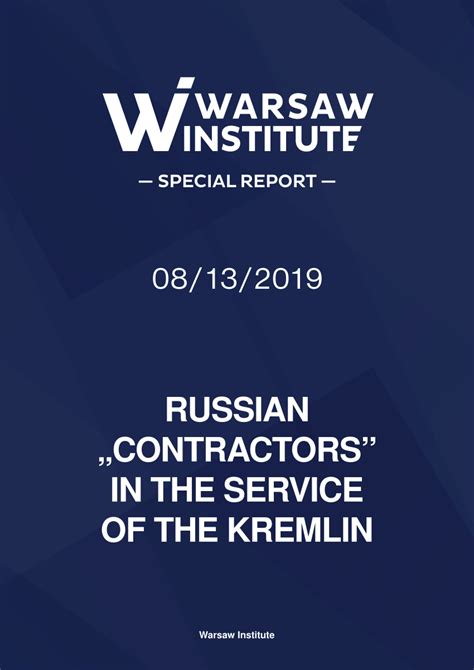 Pdf Russian Contractors In The Service Of The Kremlin