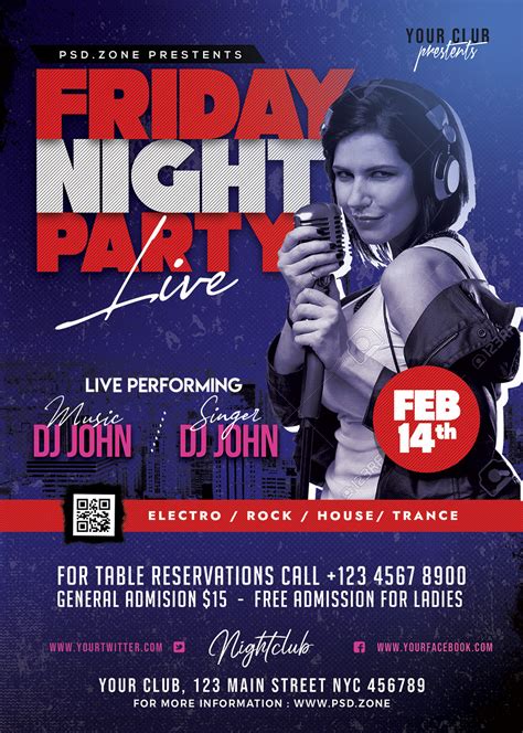 Friday Night Club Party Flyer Psd Preview Psd Zone