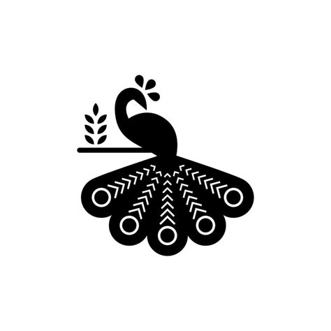 Black Peacock Silhouette Elegant Peacock Logo Design Vector