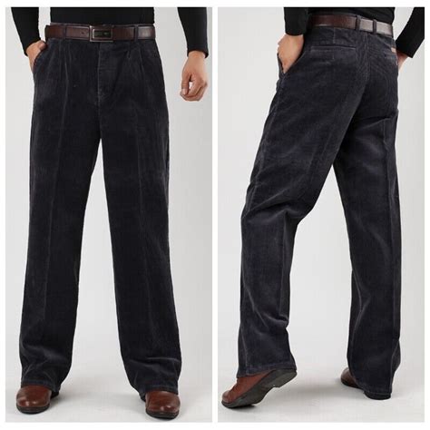 Men Corduroy Pants Thick Chunky Cord Trousers Loose Cotton Plus Size Vintage Dy Ebay