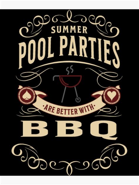 Summer Pool Party Bbq Poster For Sale By Bonpatterns Redbubble