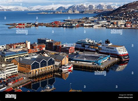 Norway Lapland County Of Finnmark Hammerfest Panoramic View From