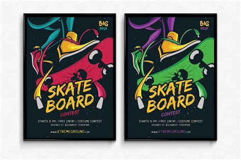Skateboard Contest Poster Template Psd Download With Images