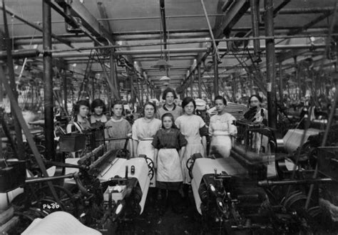 Weavers At Their Looms In The Cotton Mill Horrockses Lancashire