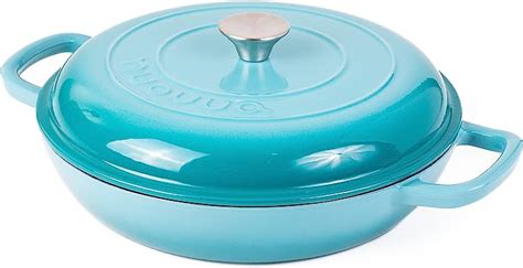 Shallow Cast Iron Casserole With Lid Non Stick Dutch Oven Pot