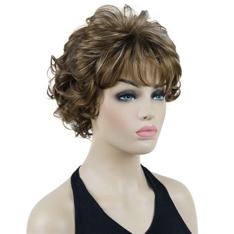 lydell 8 short curly women wigs soft shaggy layered classic cap full synthetic wigs 12tt26